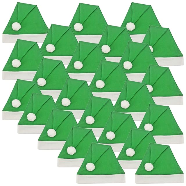 Ciffre 96 piezas en un conjunto Gorro de Navidad Gorro de Papá Noel gorro de invierno gorros Papá Noel verde