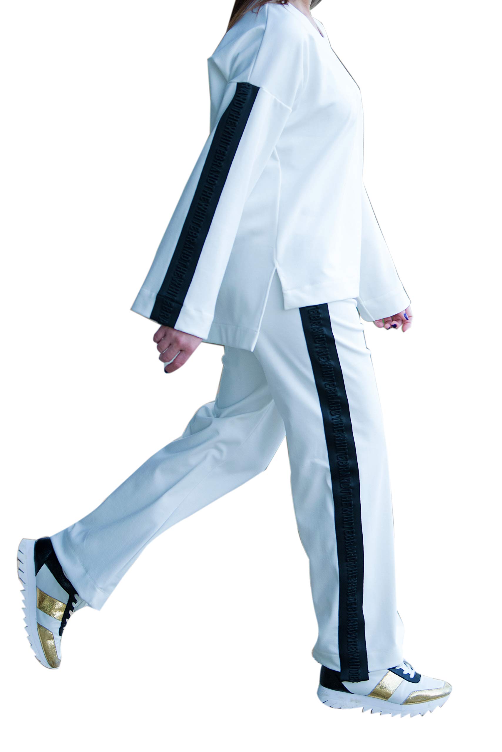 Survêtement grande taille pour femme - Ensemble à manches longues - 2 pièces - Chemisier ample et pantalon - Tenue de sport