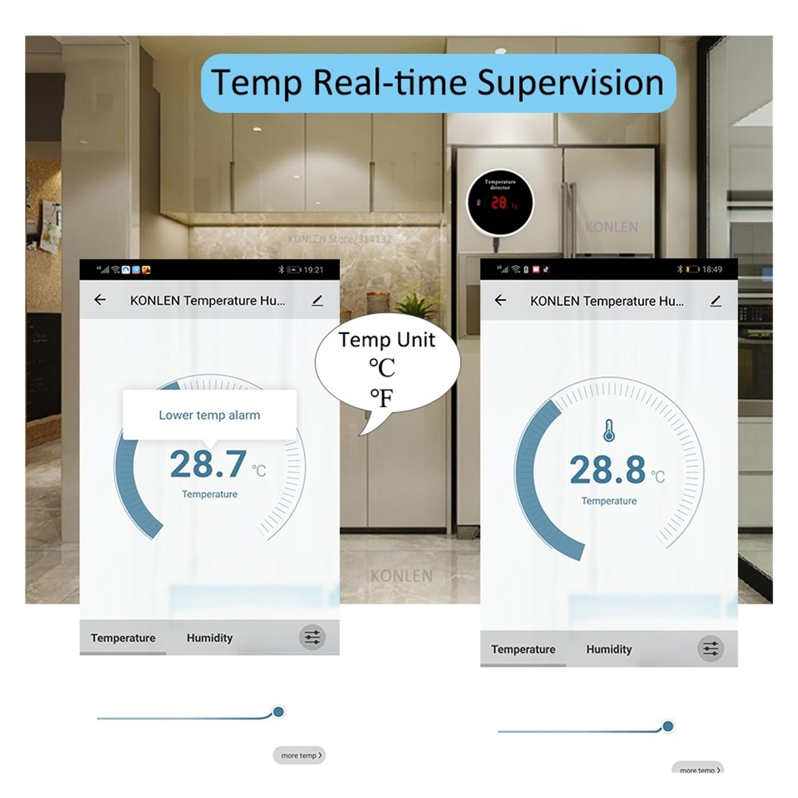 Czujnik Temperatury 300cm Sonda Przewodowa Cyfrowy Termometr Smartlife Inteligentny Dom Termostat Basenowy Zdalny Alarm Dokładny Pomiar