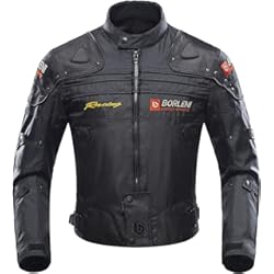 Chaquetas De Moto Usadas BORLENI Chaqueta de Moto de Invierno Hombres con Forro Cálido Extraíble Armadura de Equipo de Protección de Motocicleta CE a Prueba de Viento para Durante Toda la Temporada