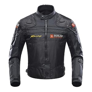 BORLEN Motorcycle Jacket for Men with Armor CE Certified Riding Jacket