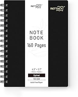 RETTACY Pocket Journal Notebook, 160 Lined Pages, A6 Mini Small Size (4....