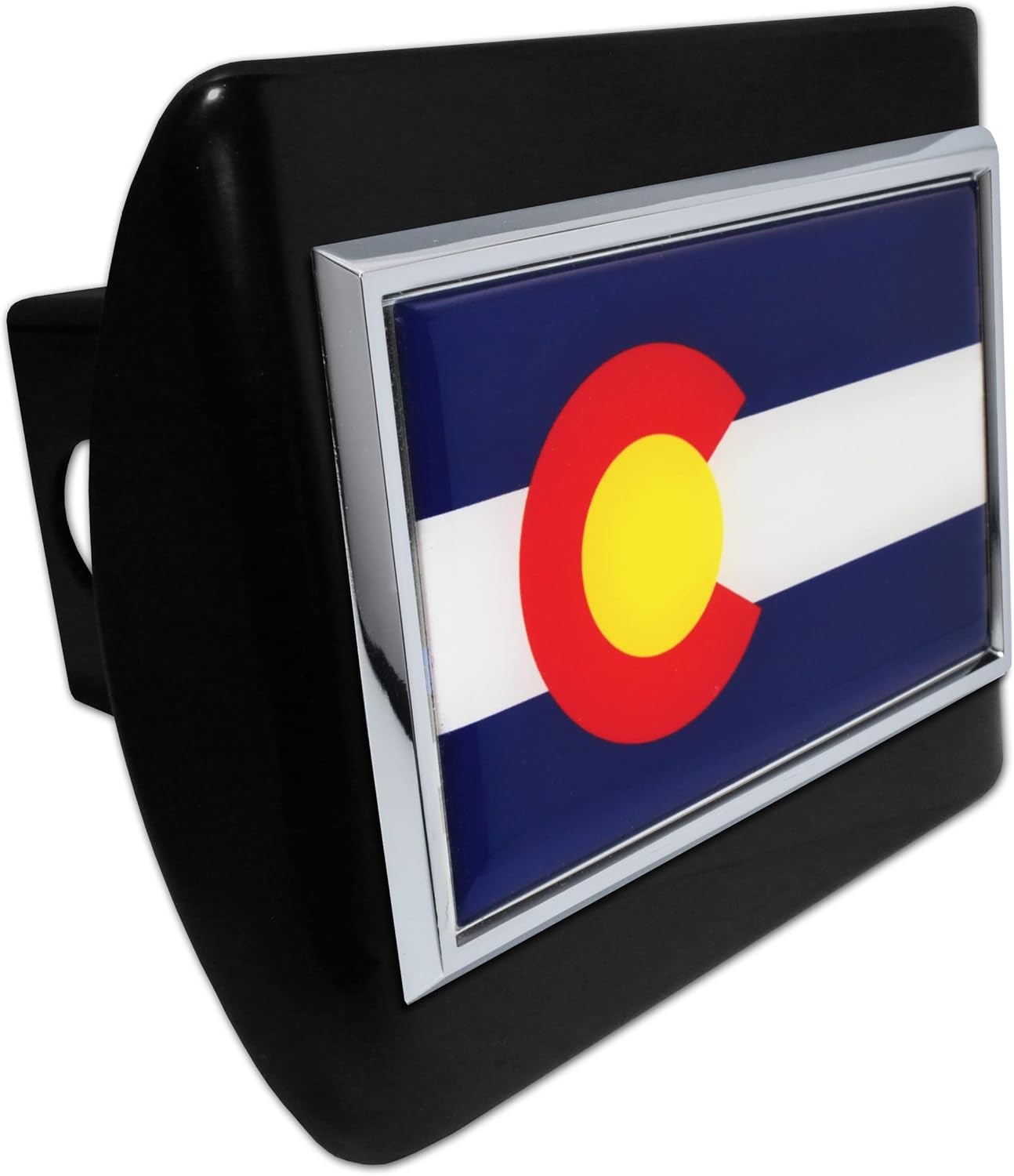 Elektroplate Colorado State Flag All Metal Black Hitch Cover for Trucks and SUVs | Fits Standard 2" Trailer Hitch Receivers | Premium Weatherproof