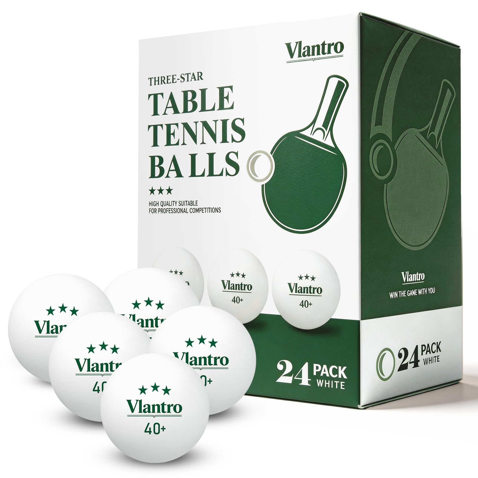 Ping Pong Balls, 24 Pack 3-Star Premium White Table Tennis Balls