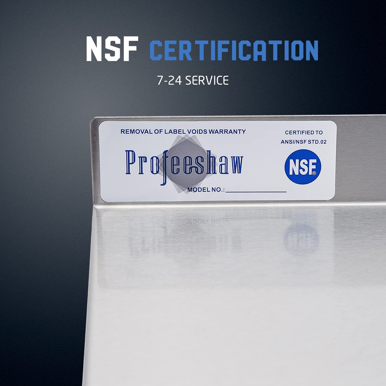 Profeeshaw NSF - Estante de acero inoxidable de 14 x 48 pulgadas, estantes comerciales de 350 libras, estantería de metal montada en la pared con protector contra salpicaduras y 2 soportes para