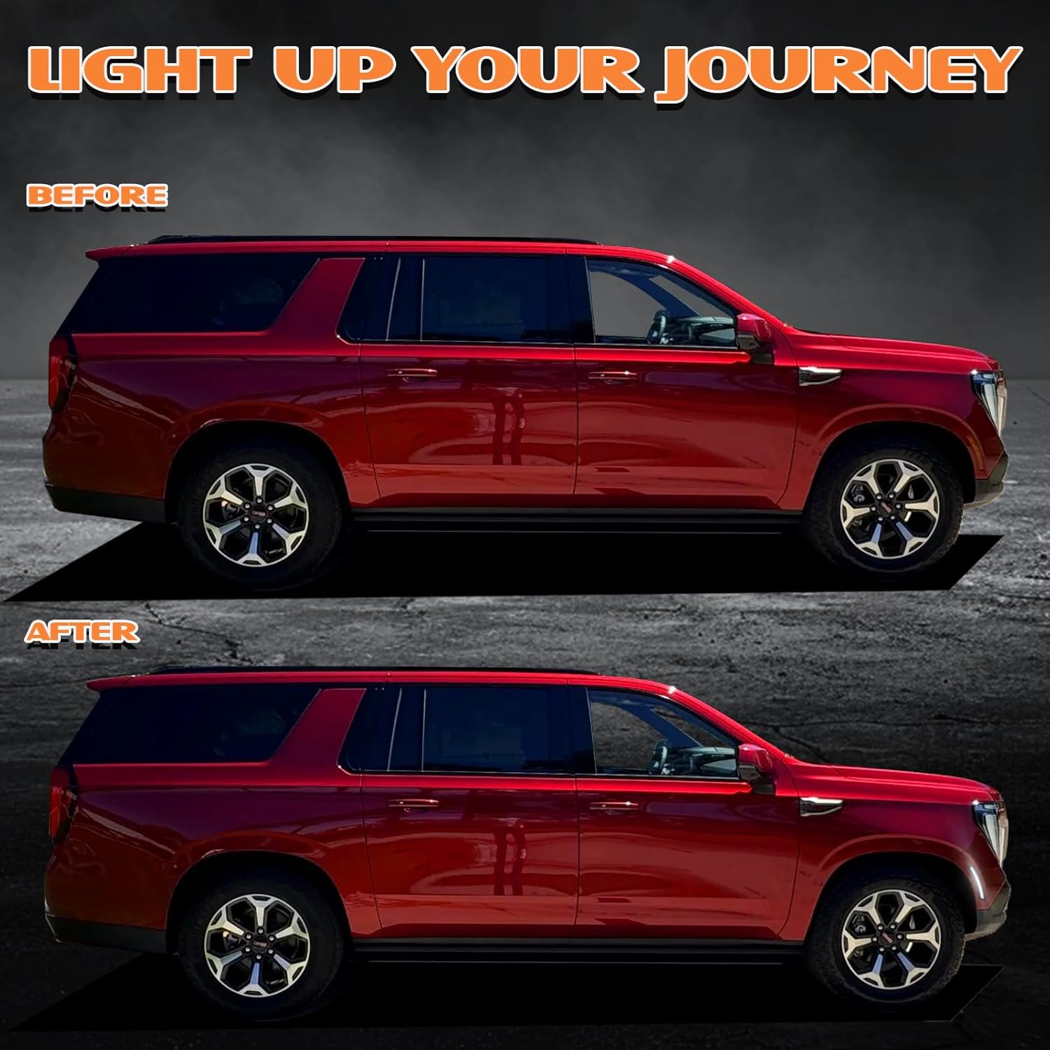 White LED Side Marker Lights For 2025 2026 Chevy Tahoe GMC Yukon XL Suburban Cadilac Escalade, Upgraded Dual Rows Front Bumper Fender Lamp Turn Signal Light Kit Smoked Lens Assembly 2PCS