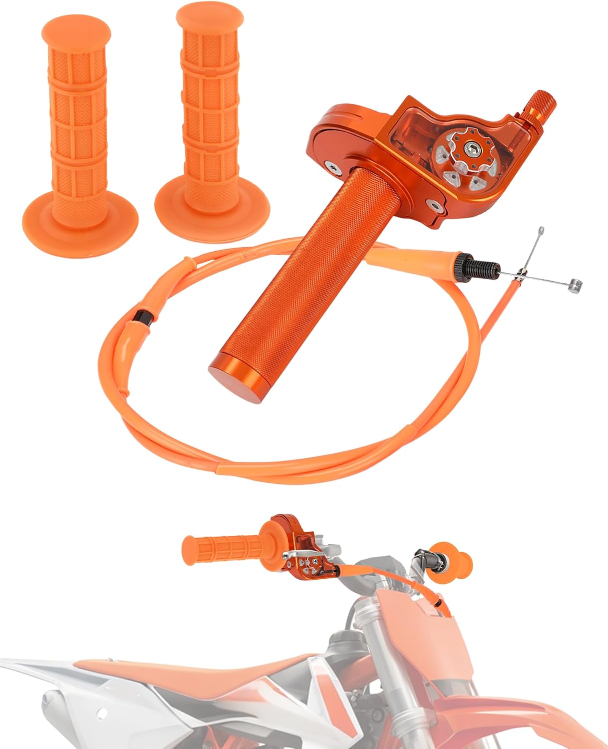 7/8" 22mm Quick Twist Throttle Assembly + Throttle Cable with Grips CNC Univerdal for YZ125 YZ65 YZ80 TTR 125 PW50 PW80 YZ250F DRZ400 CT200U CT200U-EX BT200X SSR 125 Dirt Pit Bike Mini Bike Blue