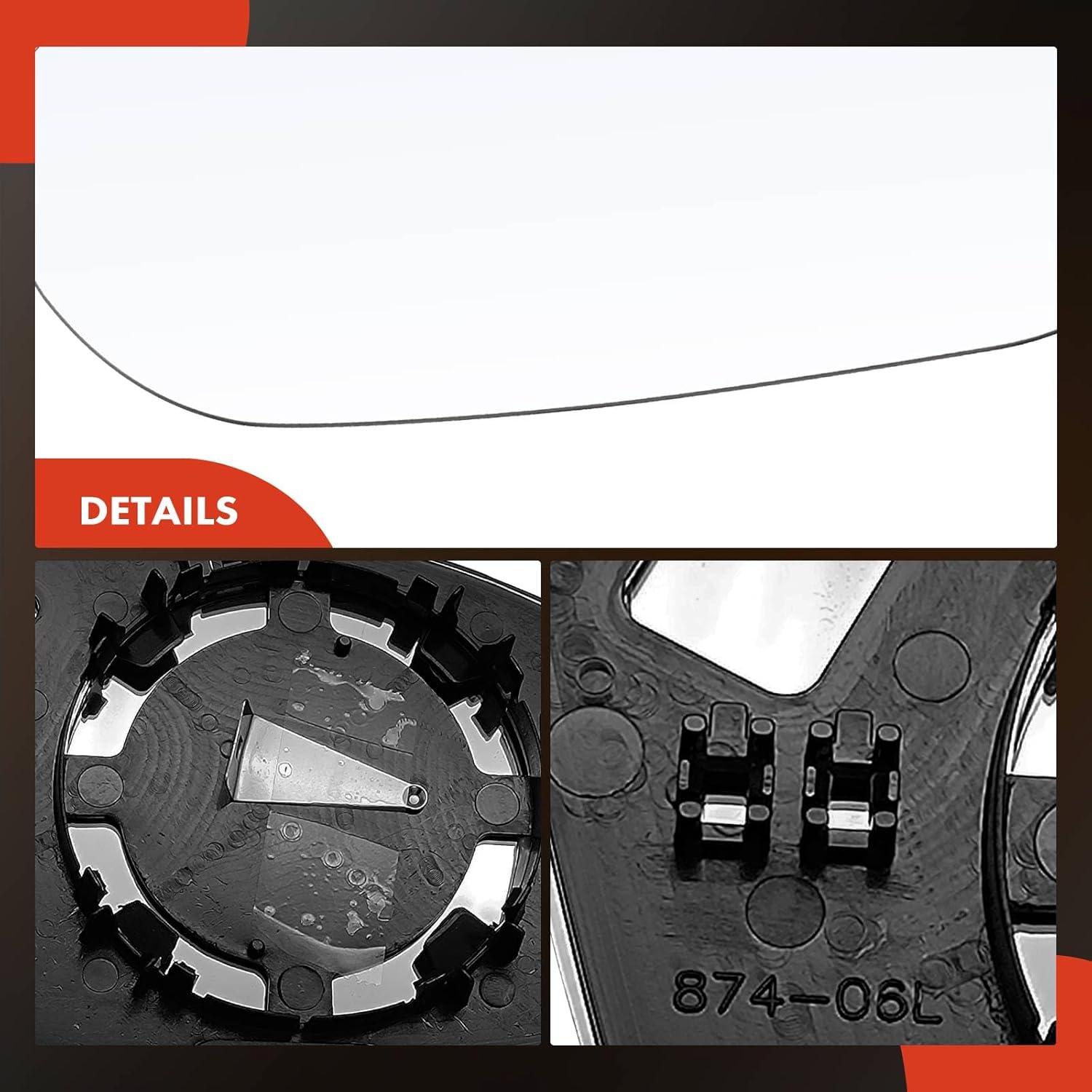 A-Premium Left Driver Side Non-Heated Mirror Glass with Backing Plate - Compatible with Chevrolet Cruze 2016 2017 2018 2019, Exterior Side View Flat Mirror