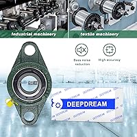 Vista 5 de 2 rodamientos de bloque de almohada DEEPDREAM UCFL201-8, orificio de 1/2 pulgada, rodamiento de almohada montado en brida de 2 pernos, autoalineación