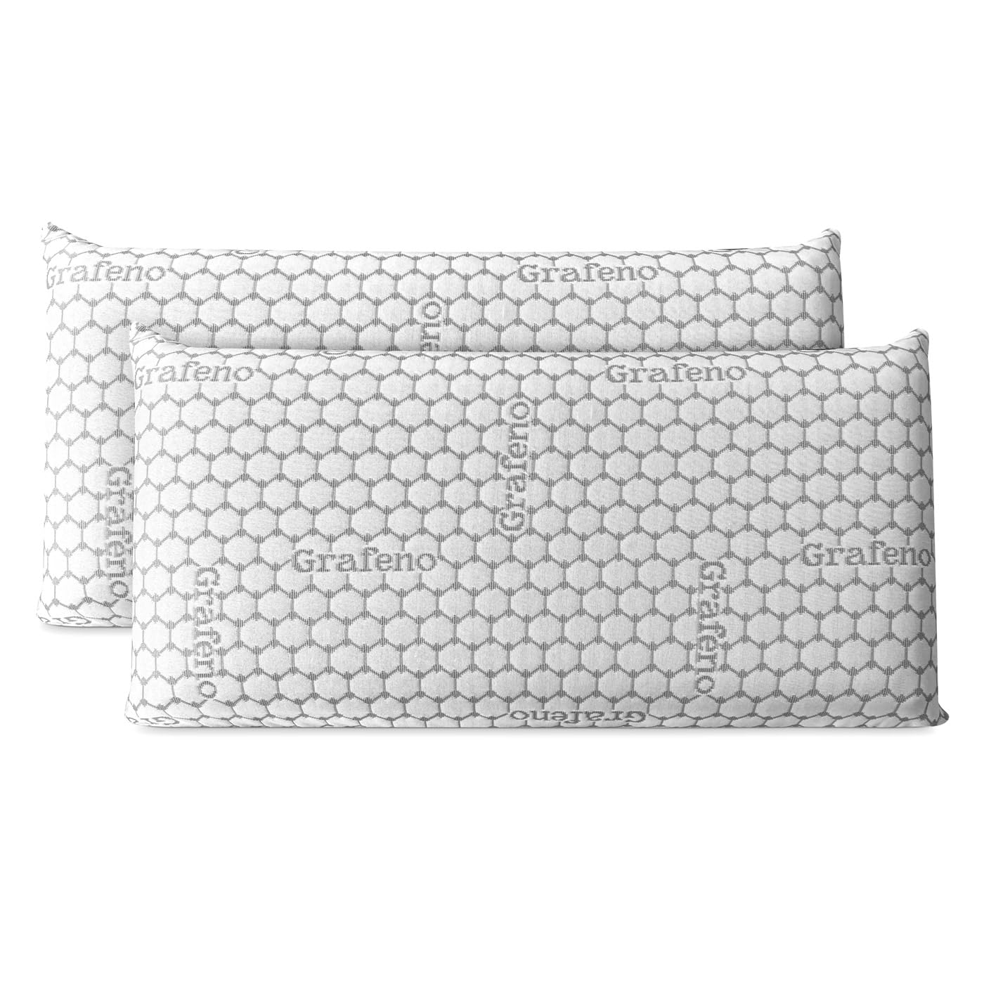 DUÉRMETE ONLINE - Almohada Viscoelástica Carbono Plus | Máximo Confort y Excelente Adaptabilidad con Propiedades Antiestrés | 2 Unidades de 70 x 40 cm