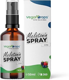 Melatonin Spray mit Pflanzenextrakten - Synergistische Formel mit Melatonin, Baldrian und Passionsblume - 360 Sprühstöße, 180 Tage Reichweite - mit Beerengeschmack - vegan, ohne Alkohol