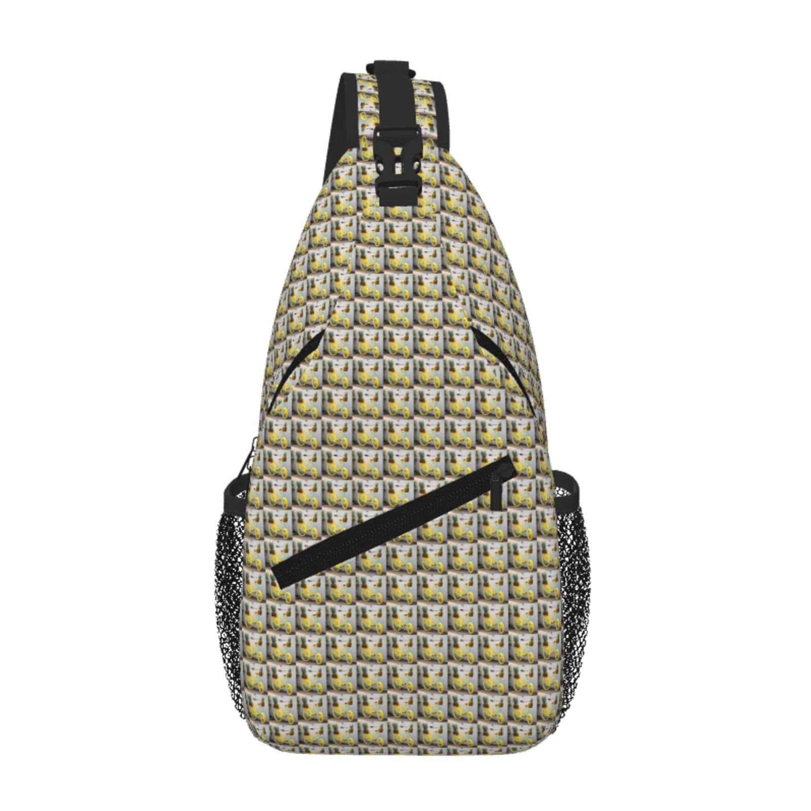 Bolsa de pecho con estampado de piña ajustable para senderismo 8