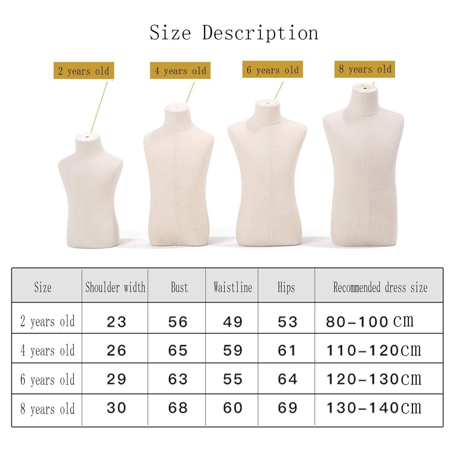 ZRY Kind Mannequin Torso Body Manikins Linnen Model Kledingwinkel Rekwisieten, Kleding Display Stand Hoogte Verstelbaar Massief Hout Base, 4 Stijlen