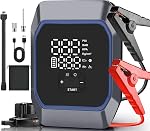 Sauter avec Air Compresseur, batterie portable de démarrage de voiture de la batterie de démarrage (8.5 Gaz/8,0L Diesel), 12V Jumper Starter Portable Jump Box avec LED Affichage, lumière d'urgence, banque de puissance
