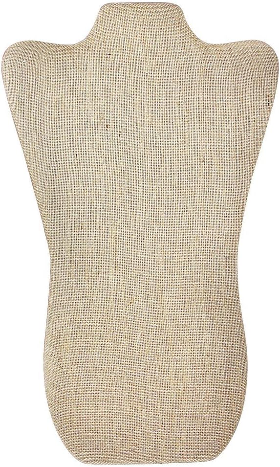 RJ Displays- Linen Covered Padded Wood Necklace Display With Easel 8 3/4" X 14 1/4" H