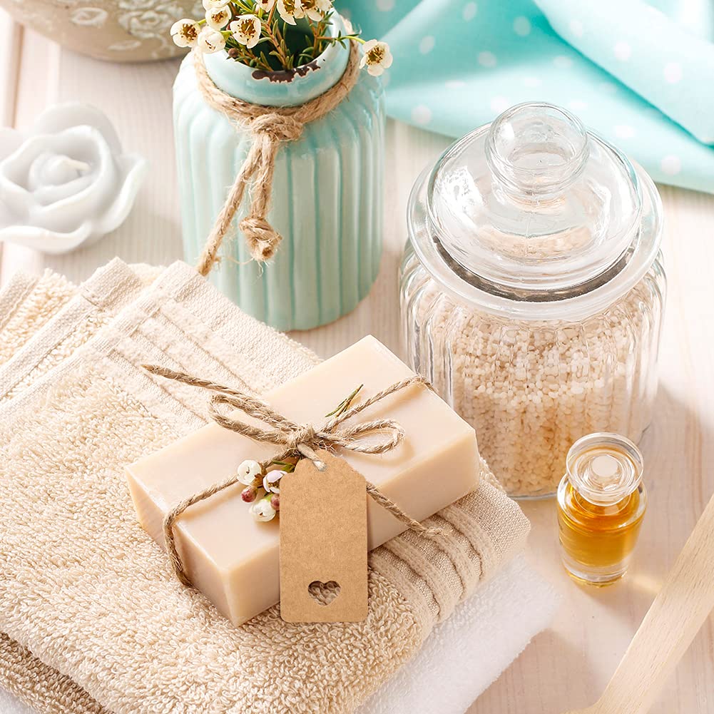 Marrone) 100 Pezzi Etichette Regalo In Carta Kraft - Etichette - Foto 11