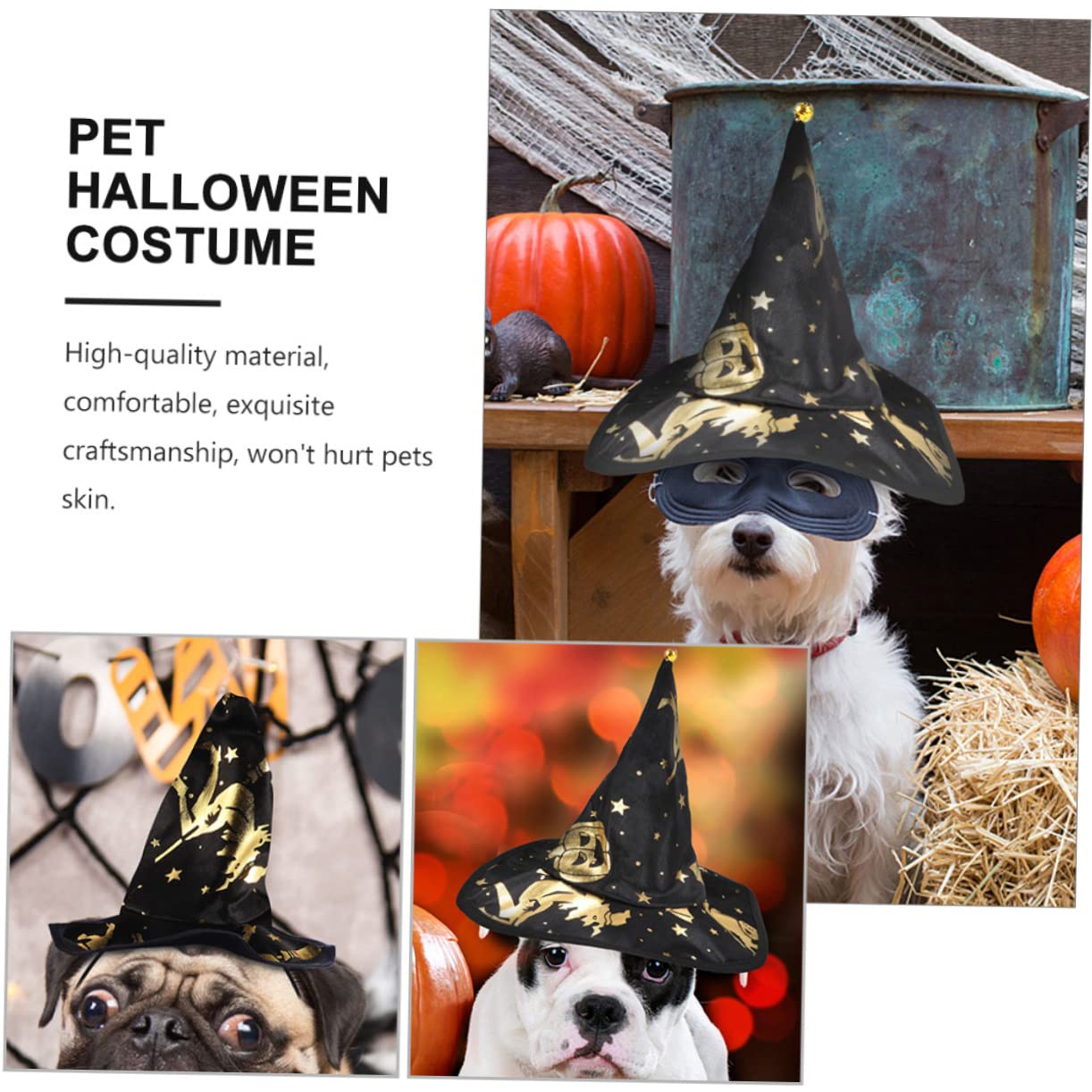Beavorty 5 Set Di Mantello Per Cosplay Di Animali Domestici Costume Di Halloween Per Cani Cappello Per Gatti Abbigliamento Da Festa Accessorio Per La Fotografia Di Animali Domestici
