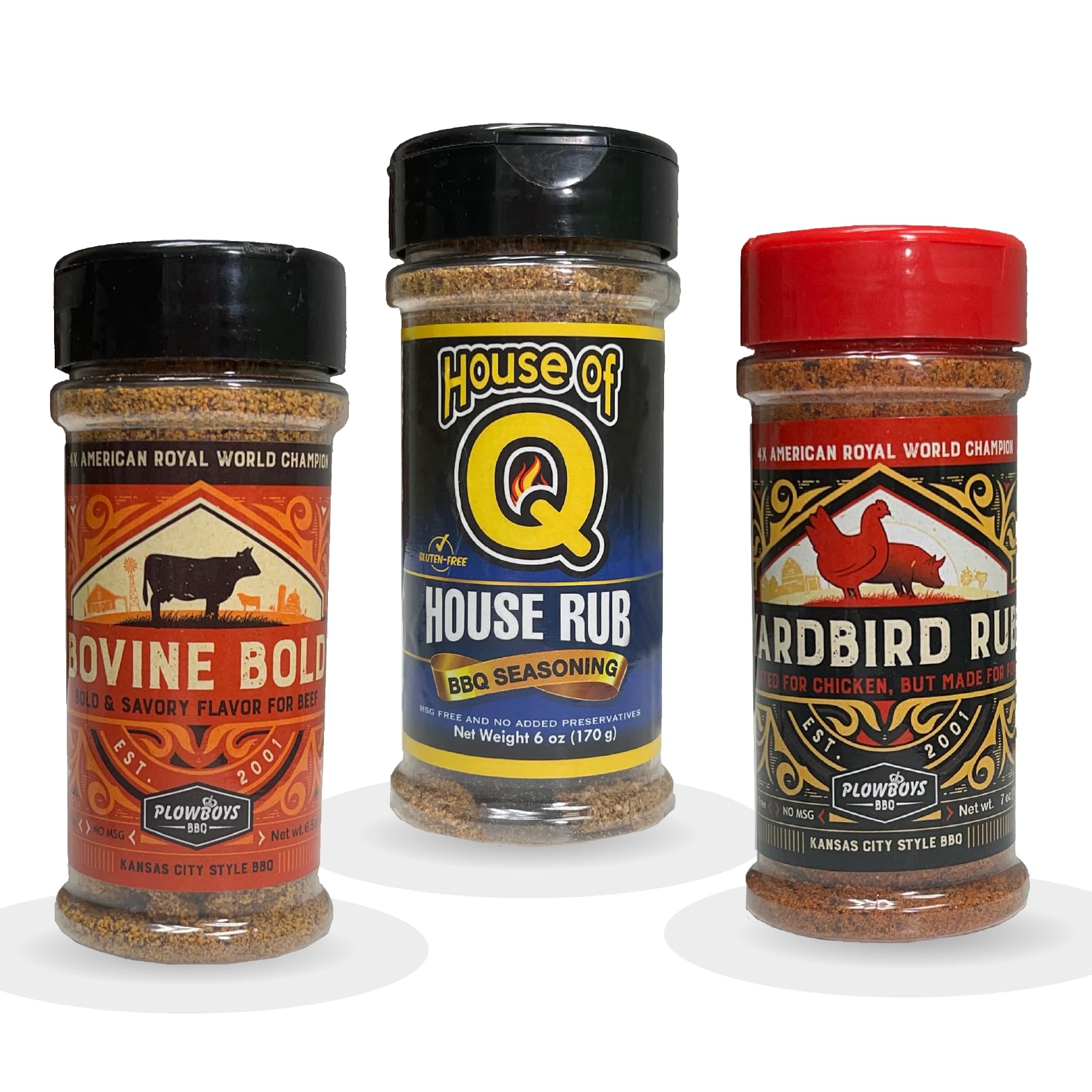 Sponsored Ad - Plowboys and House of Q BBQ Rub Pack Gift Set Yardbird, House of Q House Rub, Bovine Bold Versatile Steak, Pork, Chicken, Beef, Veggies Seasoning Ideal for BBQ Fans 3 Pack, 5 to 6oz Each Pinnacle Mercantile