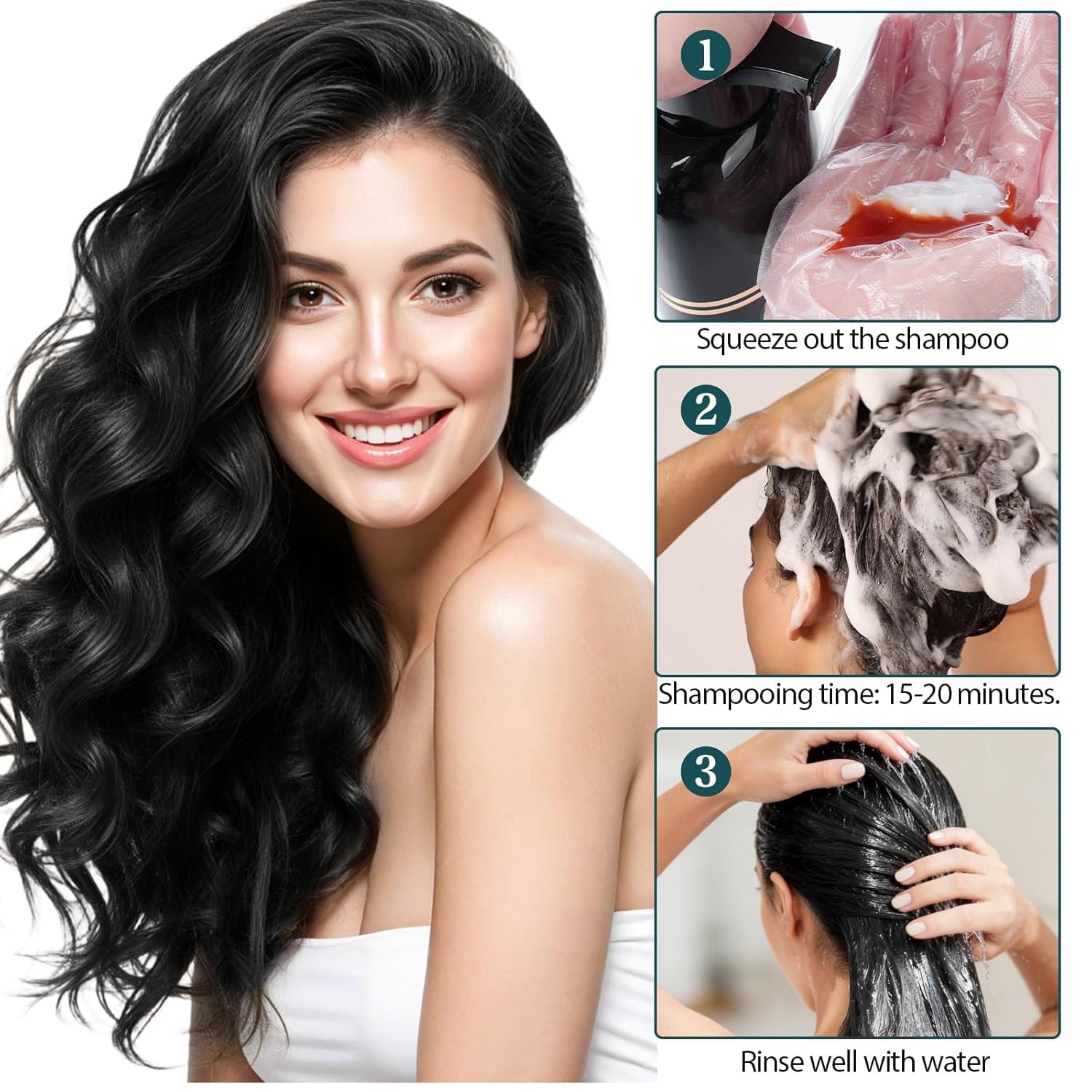 Black Hair Dye Shampoo for Women & Men image 4