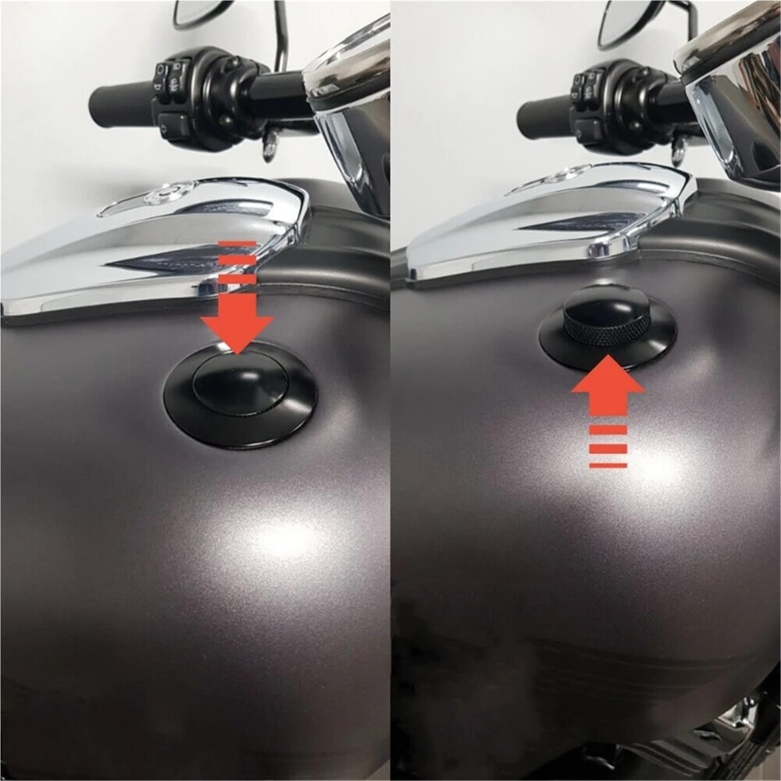 Tappo Serbatoio Tappo Serbatoio Carburante A Scomparsa Per Moto | Per Big Twin Sportster XL Dyna Softail Breakout Street Bob Coperchio Tappo Serbatoio Avvitato Personalizzato(R L BK1695)