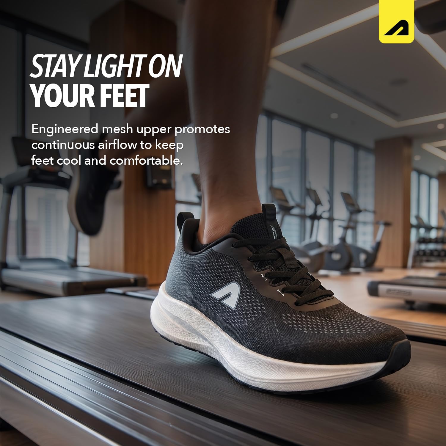 Boldfit Scarpe da corsa da uomo, scarpe sportive da uomo, antiscivolo, con suola morbida, presa extra, scarpe da corsa, jogging, scarpe da ginnastica regolari per uomo, ragazzi e uomini, nero-bianco,