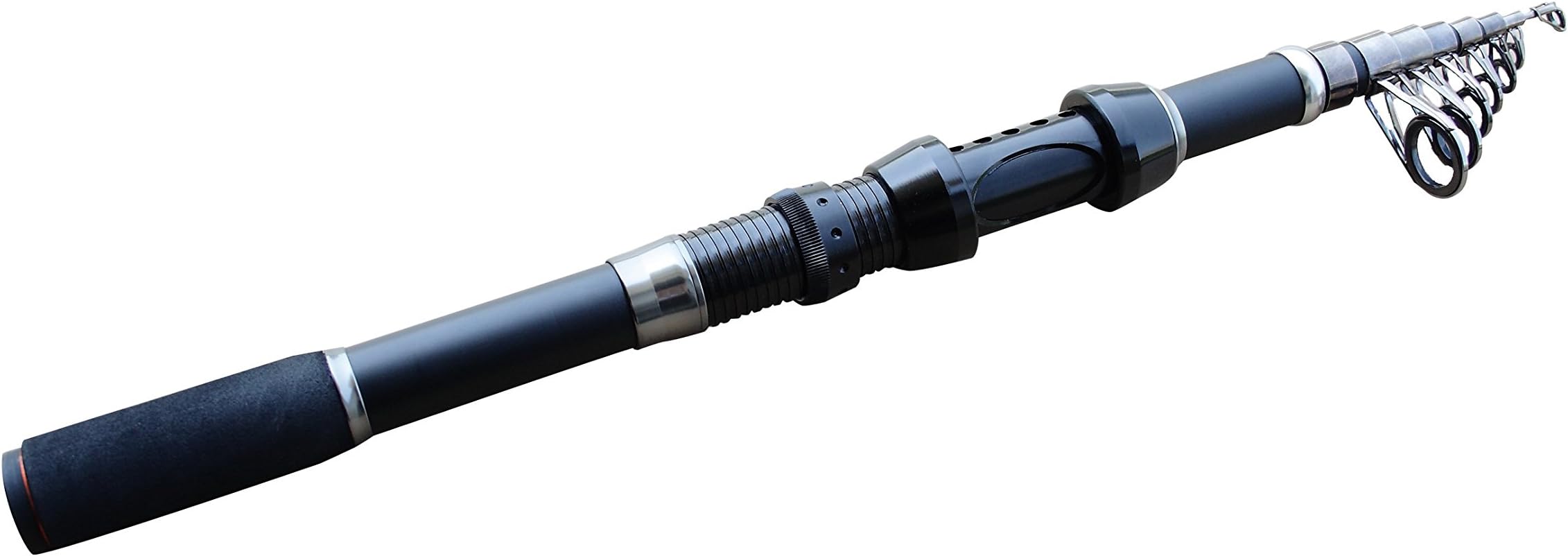Carbon Fiber Telescopic Fishing Rod Portable Retractable Travel Spinning Sea Boat Saltwater Freshwater Inshore Backpack Graphite Surf Telescope Telescoping Fishing Pole Bass Salmon Trout (3.0M (10'))