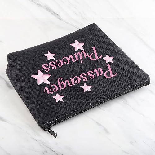 Miniatura 5 de Bolsa de cosméticos divertida para novia, bolsa de maquillaje de princesa para pasajeros, regalo de princesa, Pasajero Princesa Negro