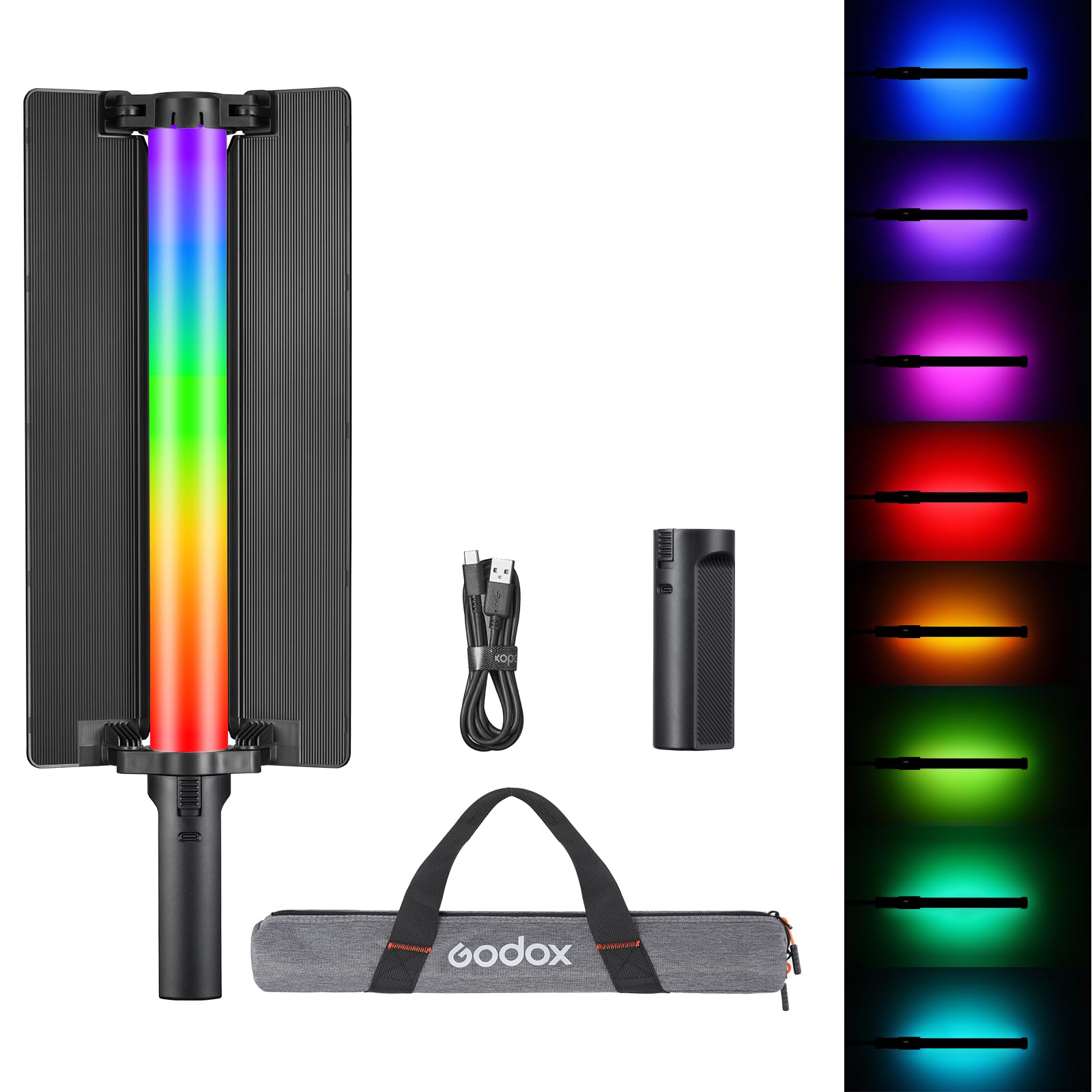 Godox LC500R Mini-RGB-Lichtschlauch Light Stick Hand-held 2500K-8500K Full Color Smartphone APP 15 Lichteffekte mit Scheunentor + Tragetasche