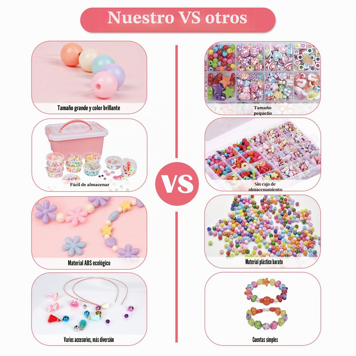 Sanlebi - Pulsera de perlas para niños, diseño de perlas de 2000 piezas, para fabricación de pulseras, collar, kit de fabricación de joyas, juegos de bricolaje para niñas