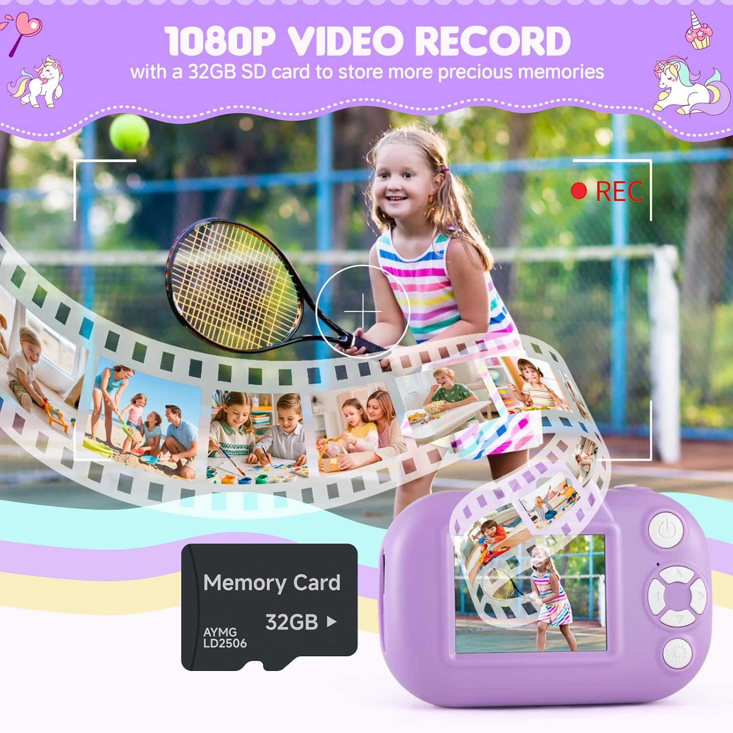 Camera for Kids Toys for Boys Age 3-8, Christmas Birthday Gifts for Children 3 4 5 6 7 8 Years Old, Toddler Toys Kids Digital Camera with 32G SD Card, 1080P Video Recording
