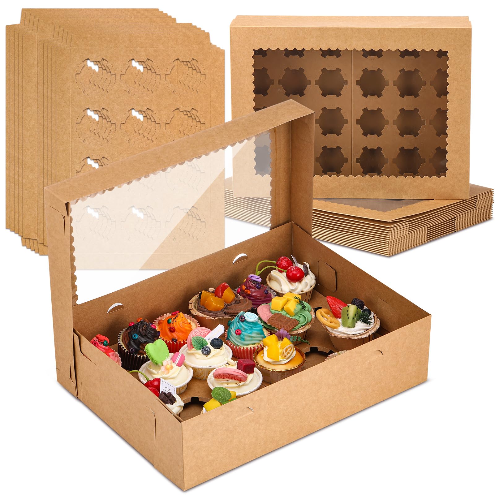 Photo 1 of AmazingSpark 10 Pack 24 Count Cupcake Boxes Kraft