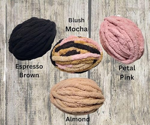 MARCYNMYA Chunky Yarn No7 Thick Yarn, 250 Grams (Blush Mocha, Pack of 4) — view 2