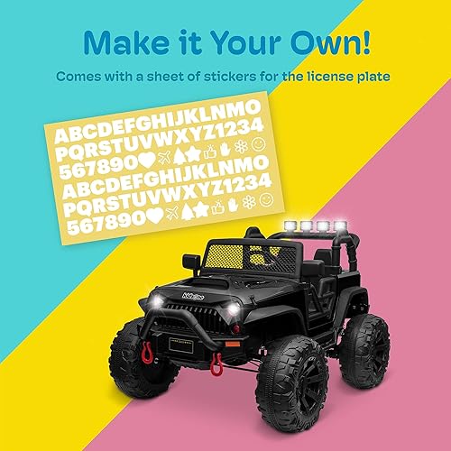 Miniatura 4 de Kidzone Vehículo eléctrico grande de 2 plazas para niños de 12 V, con control remoto para padres, puertas dobles, cinturón de seguridad, luces LED,