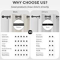 Vista 7 de Hei!Dear Barras de cortina para ventanas de 28 a 48 pulgadas (2.3 a 4 pies), ajustable de 5/8 pulgadas, barra de cortina decorativa de alta