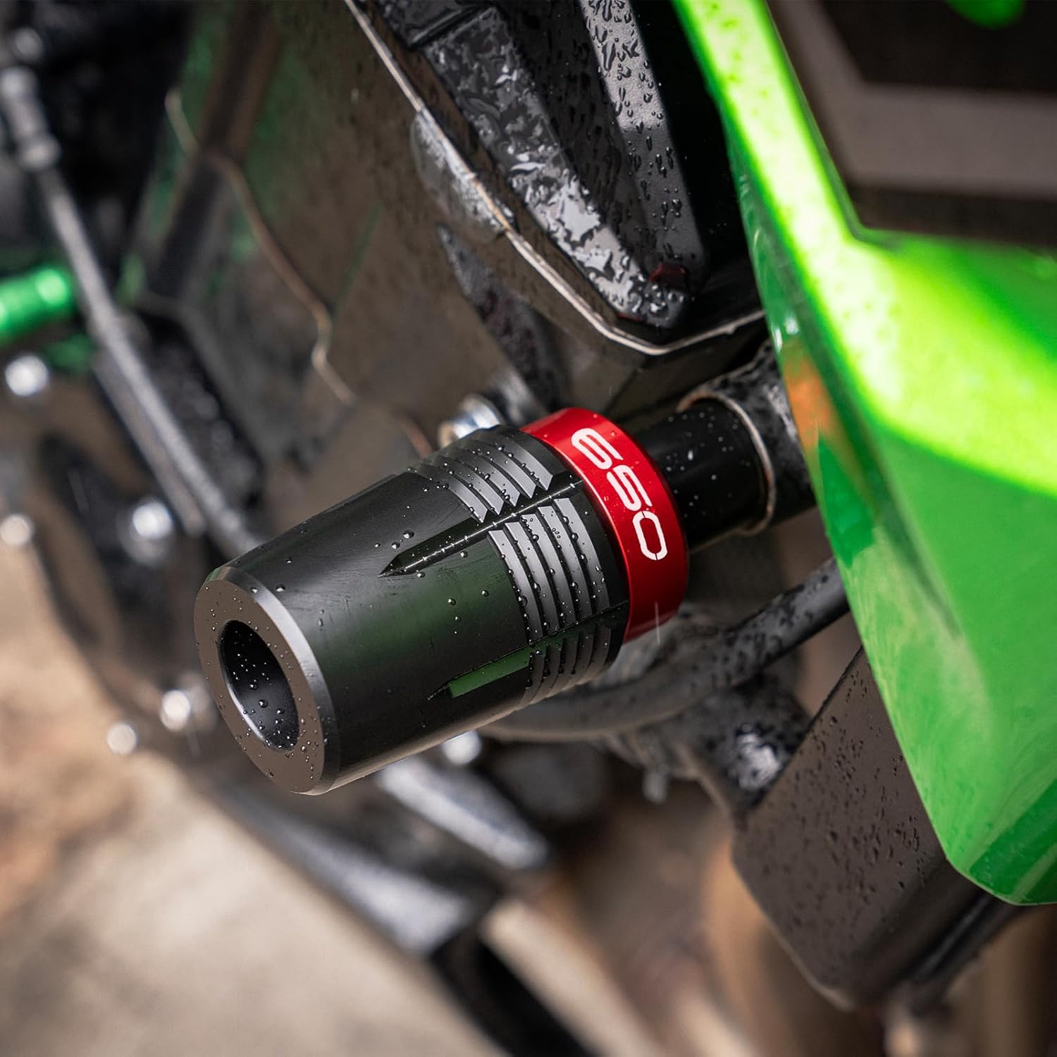 Motorcycle Frame Sliders Crash Slider Pad Protector Falling Protection Compatible With Ninja 650 KRT 2025 Ninja650 EX650 2017-2023 2024 2025 Z650 RS Z 650 (Red)