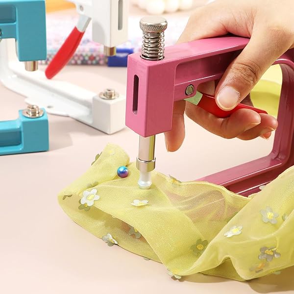 Générique Manual Pearl Setting Tool - Hand Bead Pressing Machine for DIY Crafts | Attach Pearls to Hats Shoes Clothes Bags Skirts | Jewelry Making Accessory - 2
