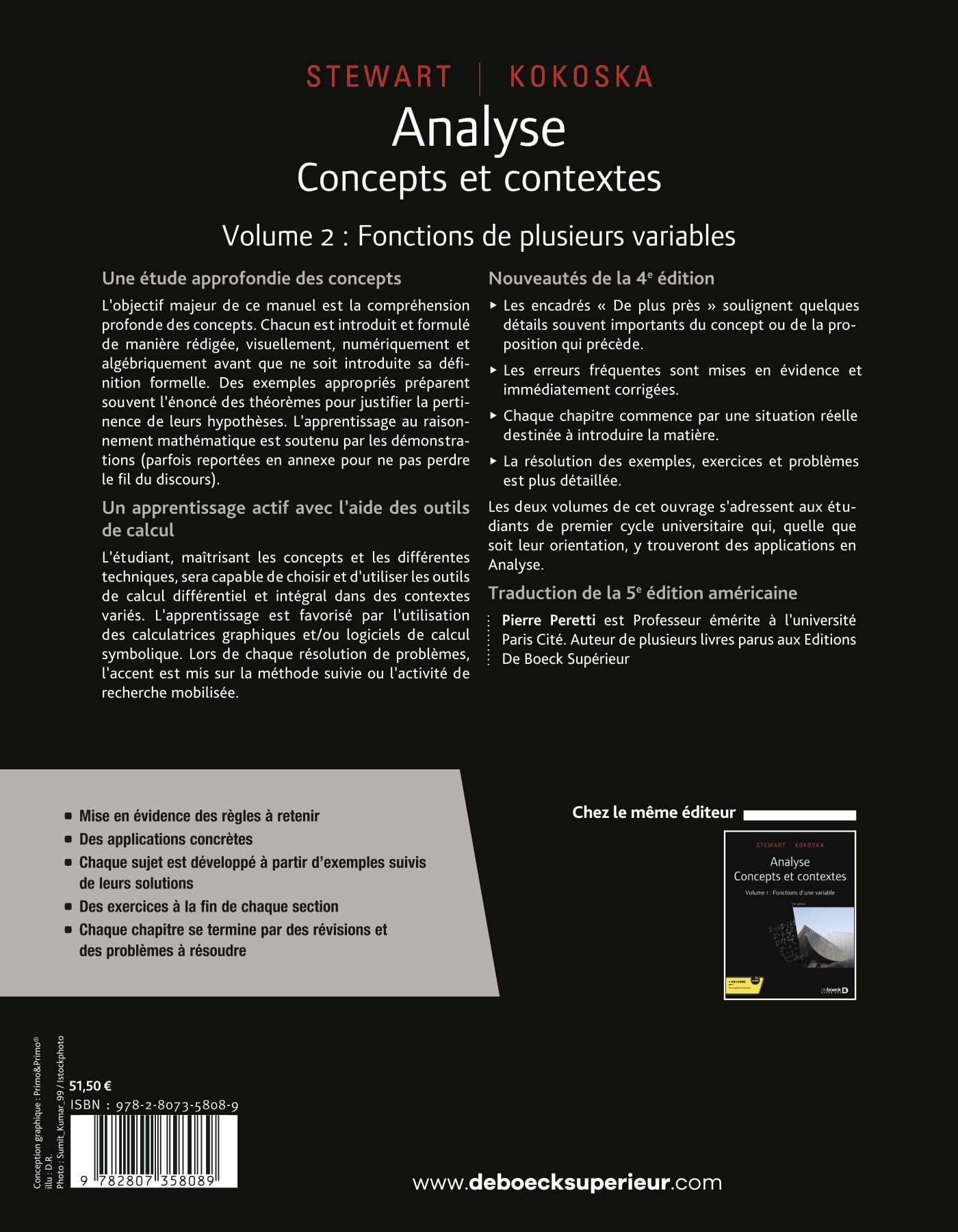 Analyse: Concepts et contextes. Volume 2 : Fonctions de plusieurs variables