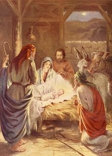 Posterazzi The Life of Jesus c.1930 The Baby in the Manger Cradle Poster Print by by W.J. Gibbs, (18 x 24)