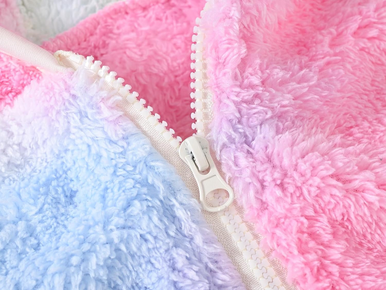 AIWUHE Toddler Boys Girls Hooded Jacket Fleece Hoodie Winter Warm Solid Color Teddy Coat Zip-up Bear Ear Sweater Fall Clothes - Image 4