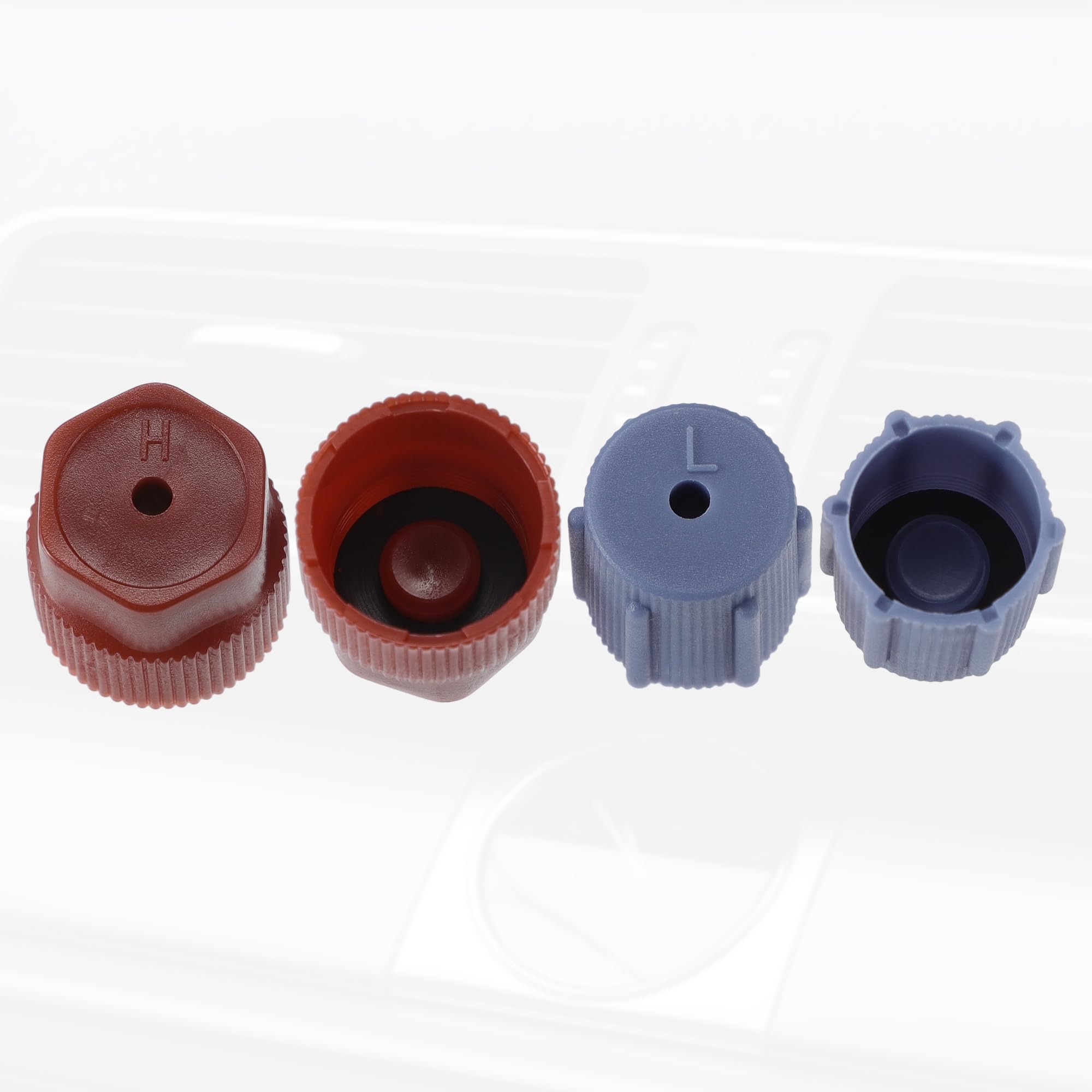 A ABSOPRO 5 Coppie di tappi valvola per condizionatore d'aria da 0,55" per Sistema A/C auto, colore blu