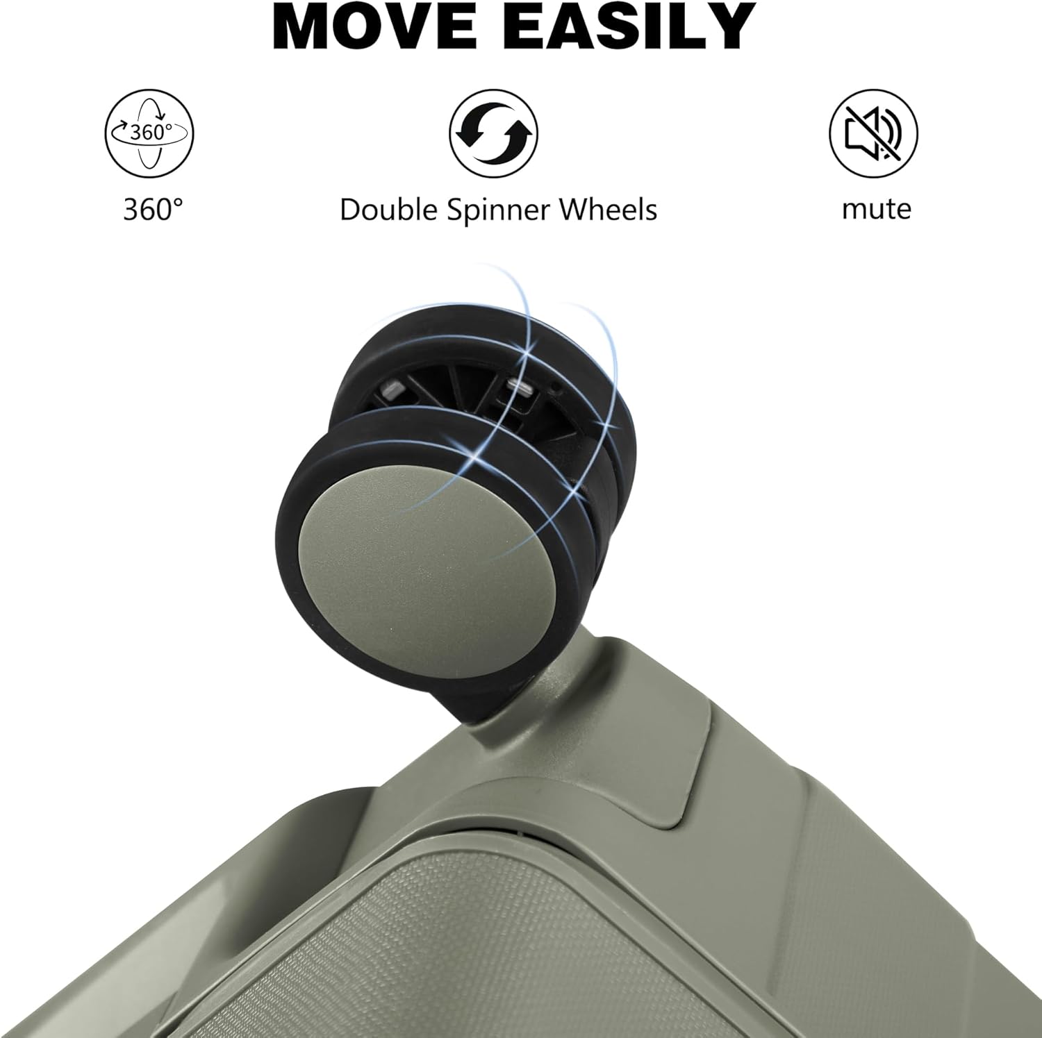 Luggage Sets 2 Piece, 20/28 Inch Hardside Zipperless Durable Suitcases with Spinner Wheels & TSA Lock, Green