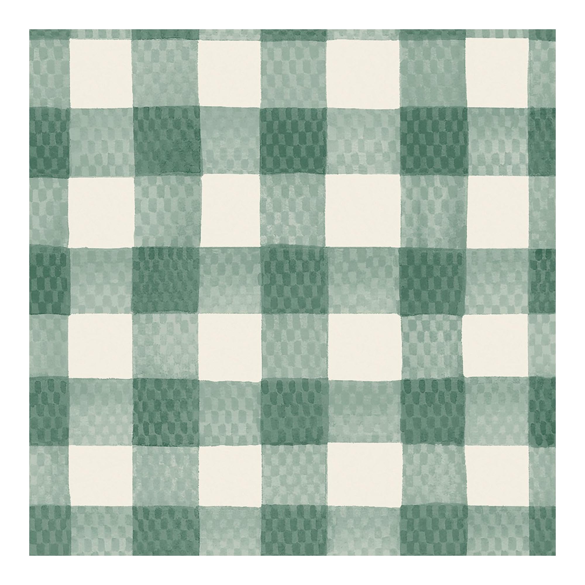 Cath Kidston Green Painted Gingham Gingham Wallpaper | Paste The Wall Application | Floral | Eco-Friendly