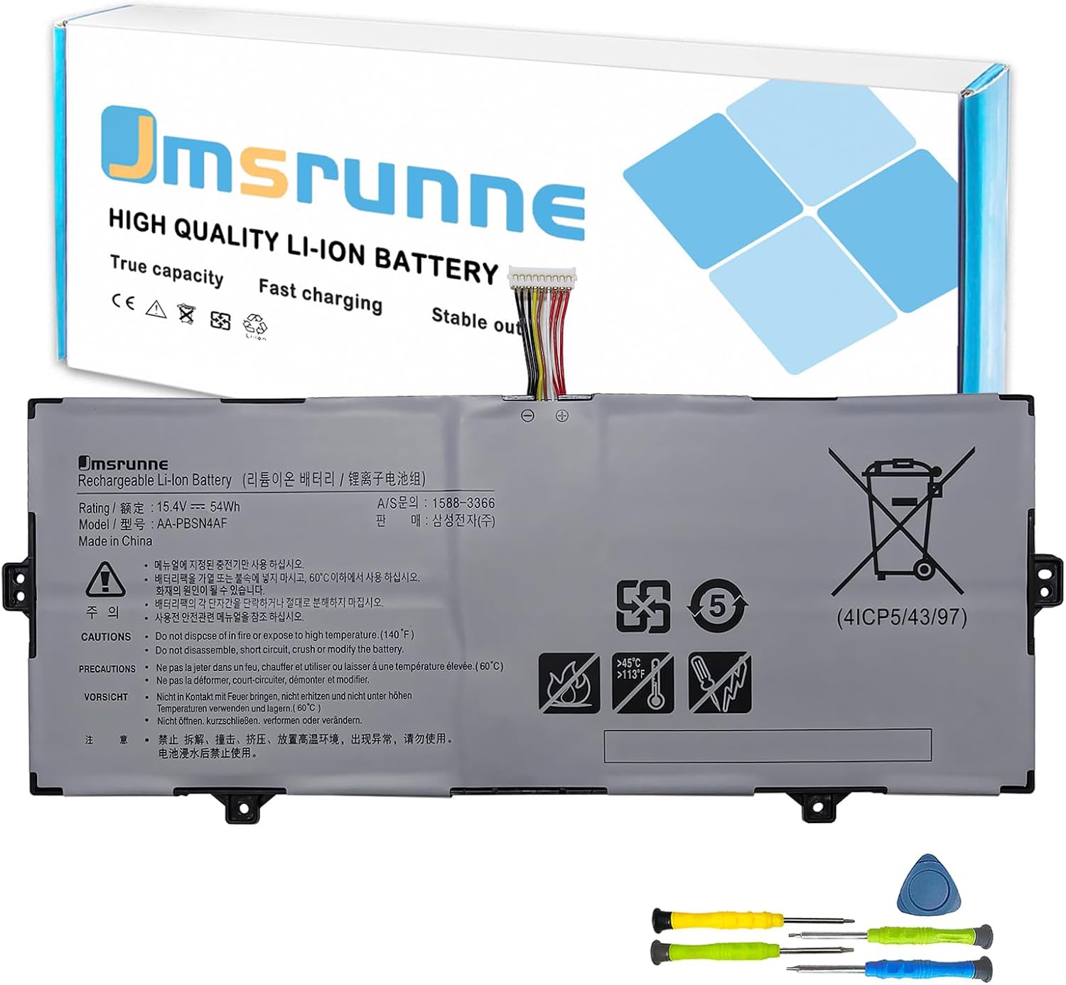 54Wh AA-PBSN4AF PBSN4AF Battery Replacement for Samsung NP930SBE NP930SBE-K01CN NP930SBE-K03CN NP930SBE-K02HK NT930SBE NT930SBE-K38 NP730QDA NP730QDA-KA1US NP730QCJ NP730QCJ-K01US 15.4V