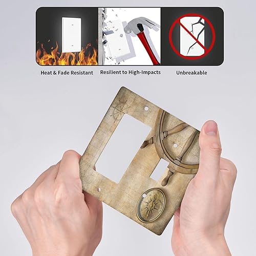 Vista 544 de Cubiertas decorativas de salida de estrella de mar playera, tablero de madera azul de concha de mar de 1 banda, decoración individual GFCI, placa