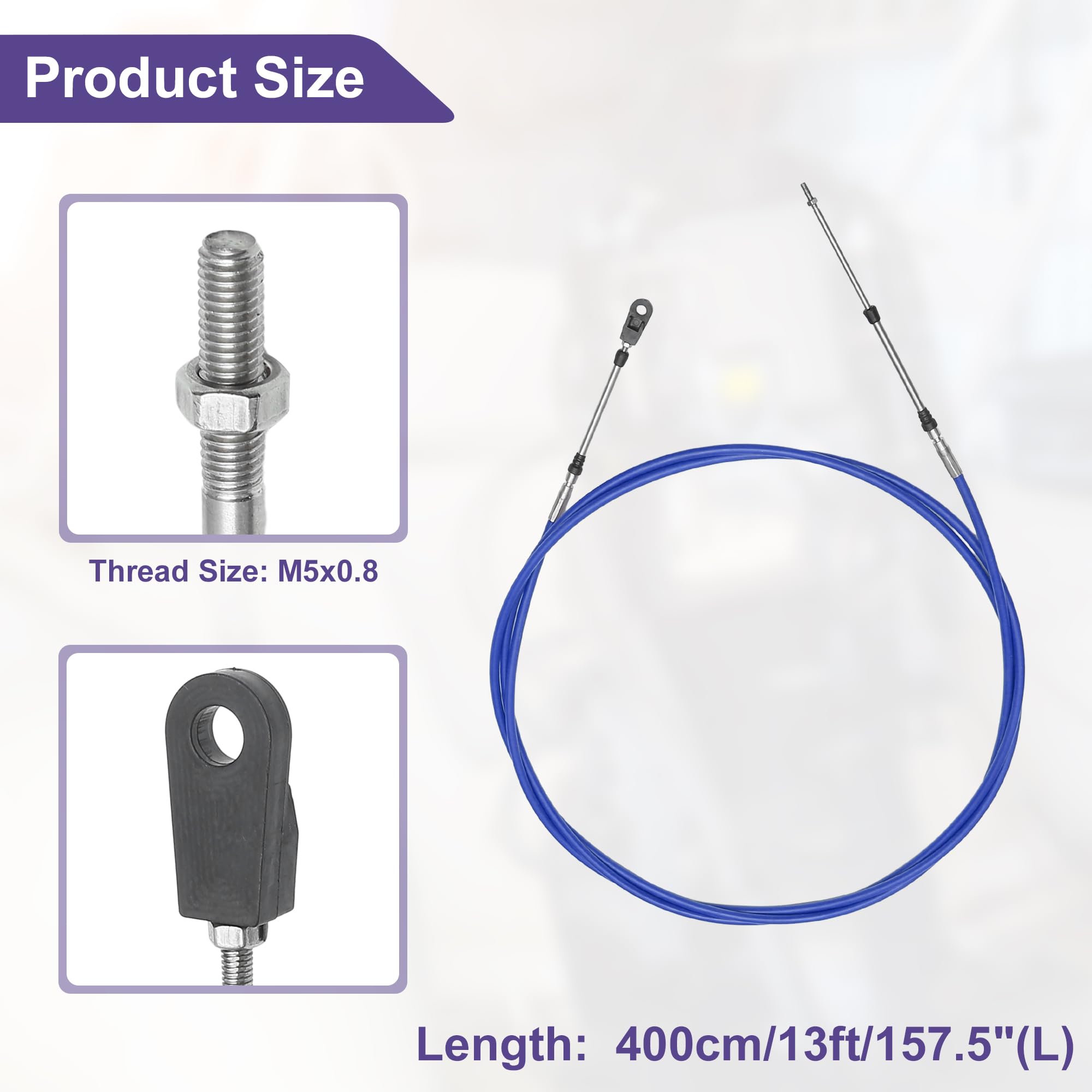 QUARKZMAN 13FT 33C Marine Boot Gas- und Schaltzug Blau für Yamaha