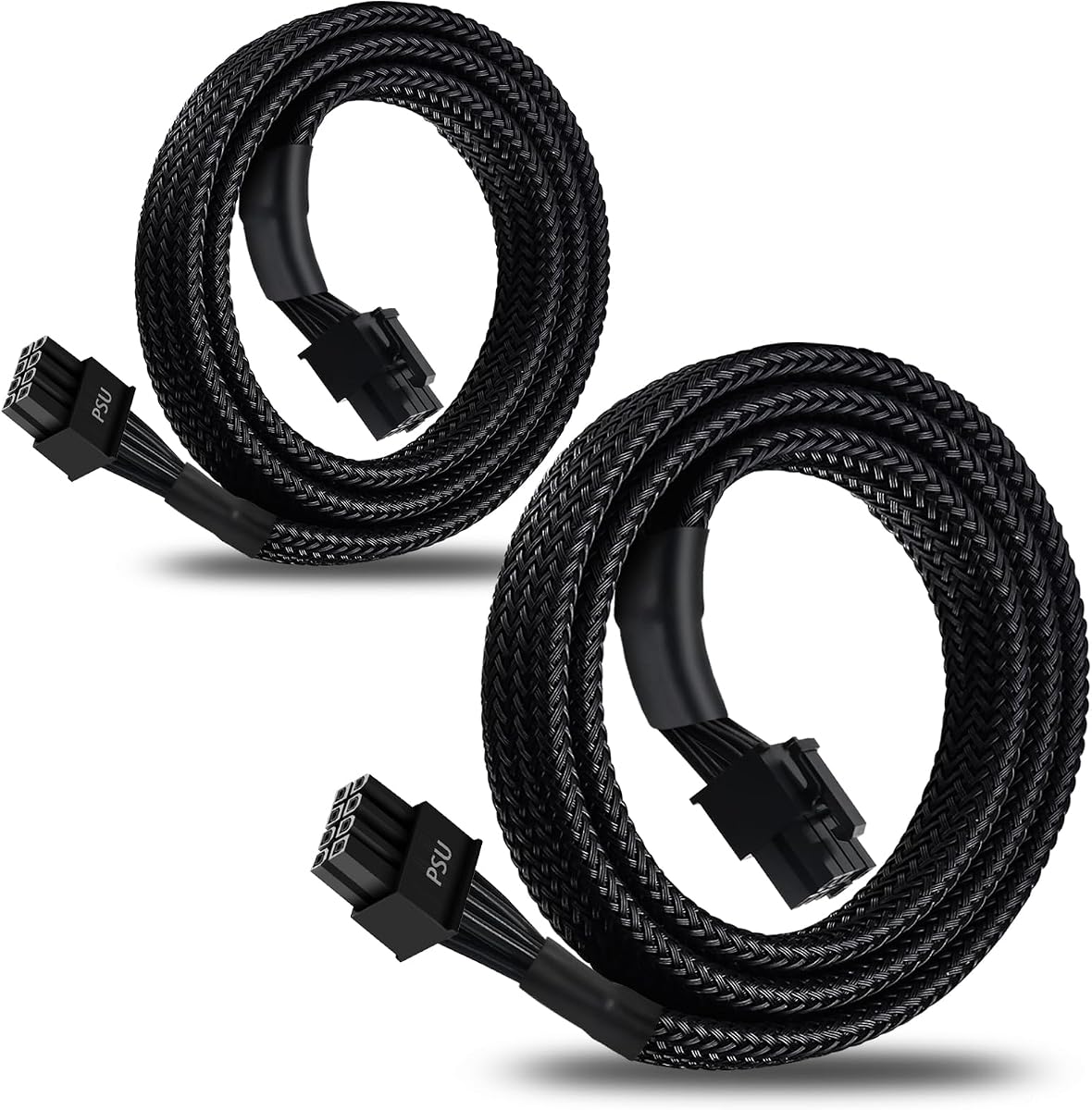 2-Pack 8 Pin PCIe Cable for EVGA Power Supply, PCIe 8 Pin Male to (6+2) Male PCI Express Power Adapter Sleeved 25-inch (63cm)