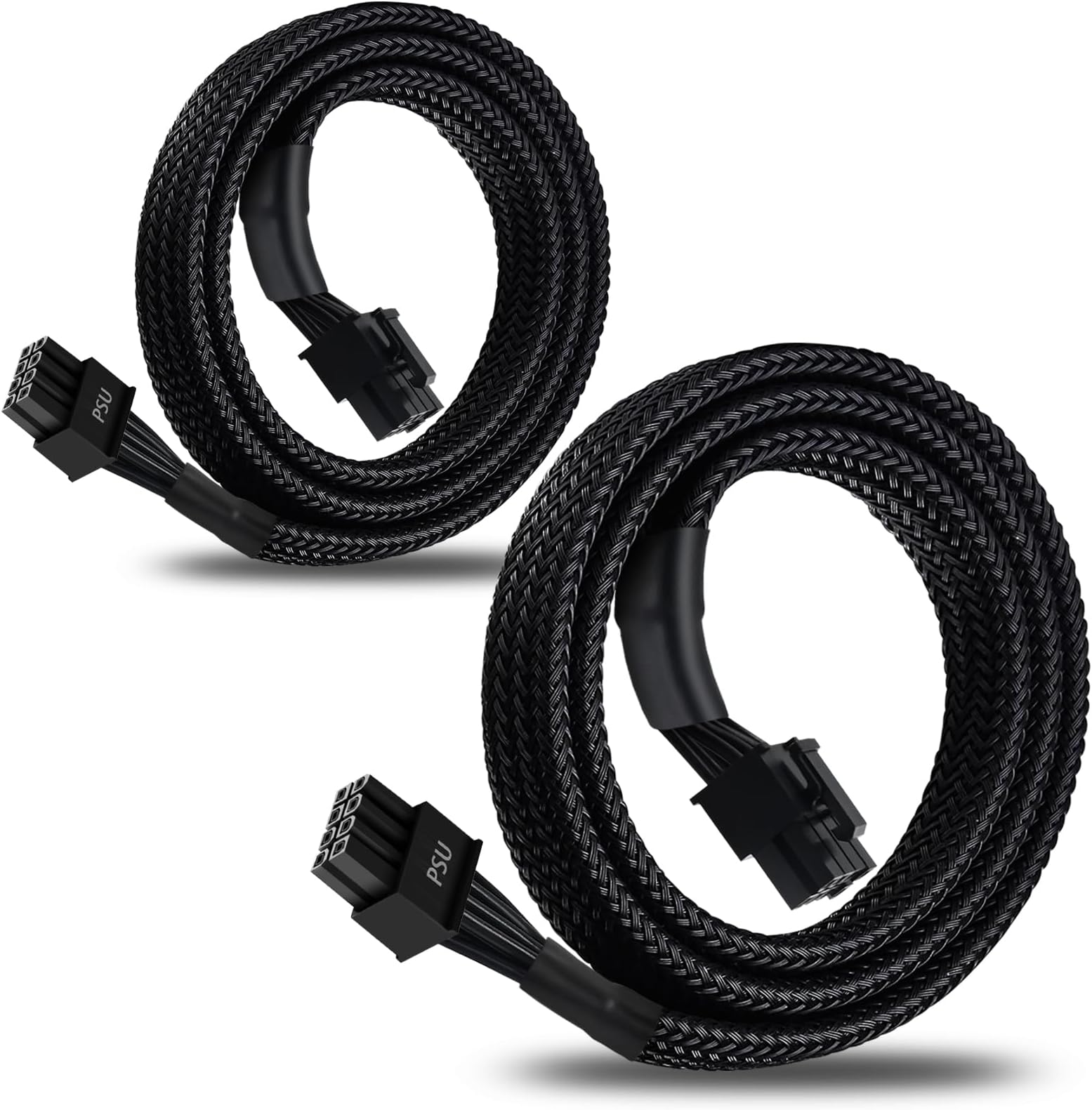 YEZriler 2-Pack 8 Pin PCIe Cable for EVGA Power Supply, PCIe 8 Pin Male to (6+2) Male PCI Express Power Adapter Sleeved 25-inch (63cm)
