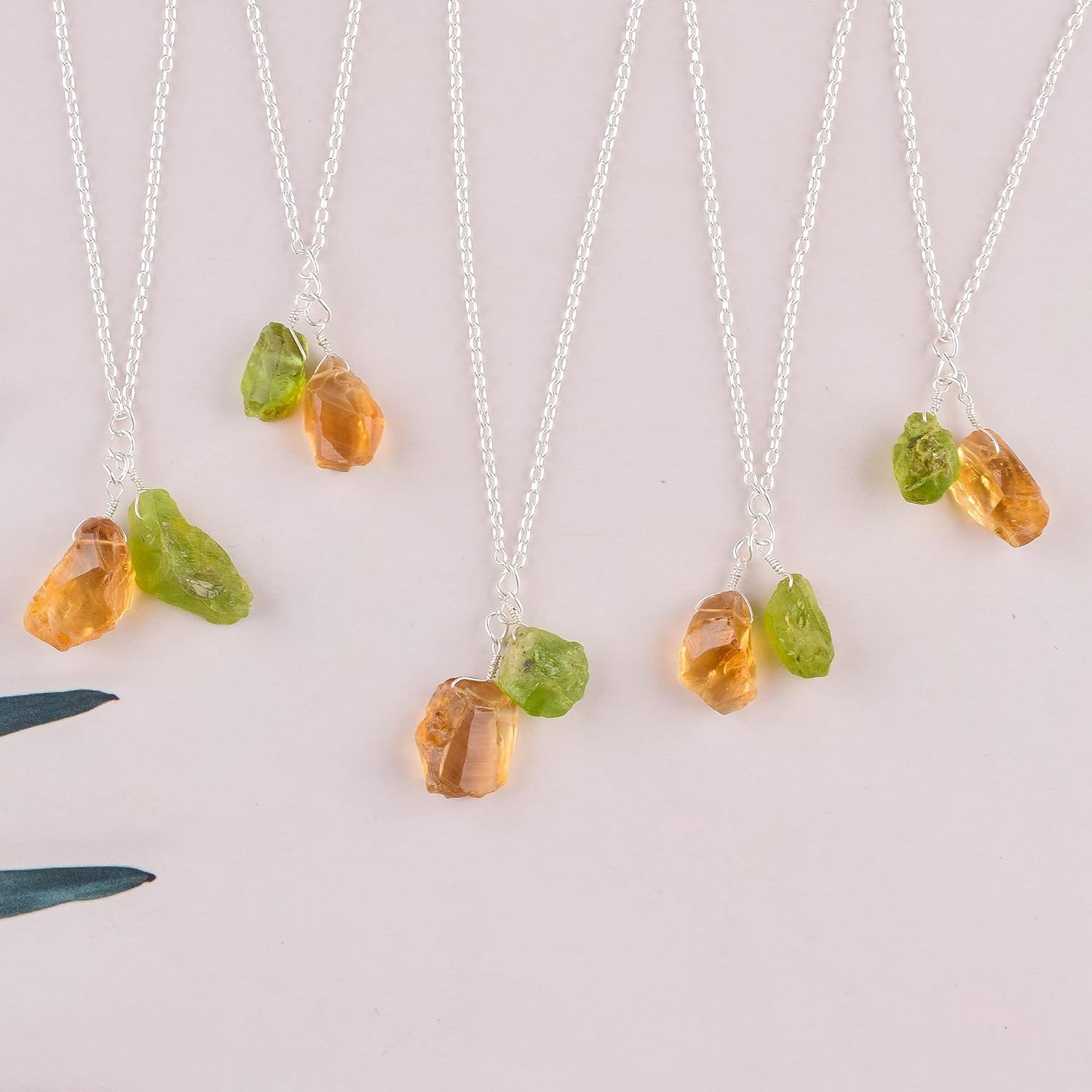 Manilata Natural Raw Citrine and Peridot Crystals Pendant Necklace, Raw Gemstone, Energy Healing Crystals, Birthday, Gift for Her, Gemstone Jewelry 18 inch AAA+ Quality - Image 7