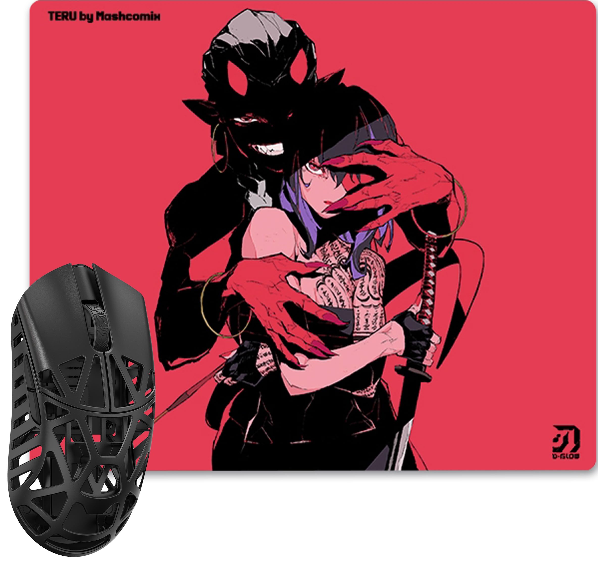 WLMOUSE Beast X Mini Pro Magnesium Gaming Mouse Black TTC Switch Side Slits D-Glow x TERU REN Mouse