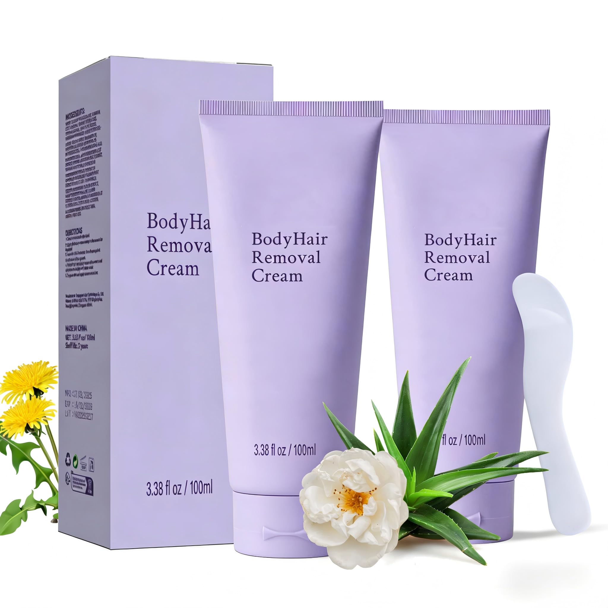 Hair Removal Cream for Women Plant-Based Sensitive Skin Formula Fast-Acting Depilatory Cream for Legs Arms Underarms Stomach Bikini